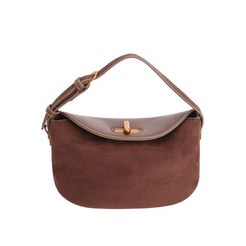 

Autumn/winter Retro Matte Faux Suede Handbag Fashionable Versatile Women's Daily Use Commuter Underarm Bag Single-shoulder Bag