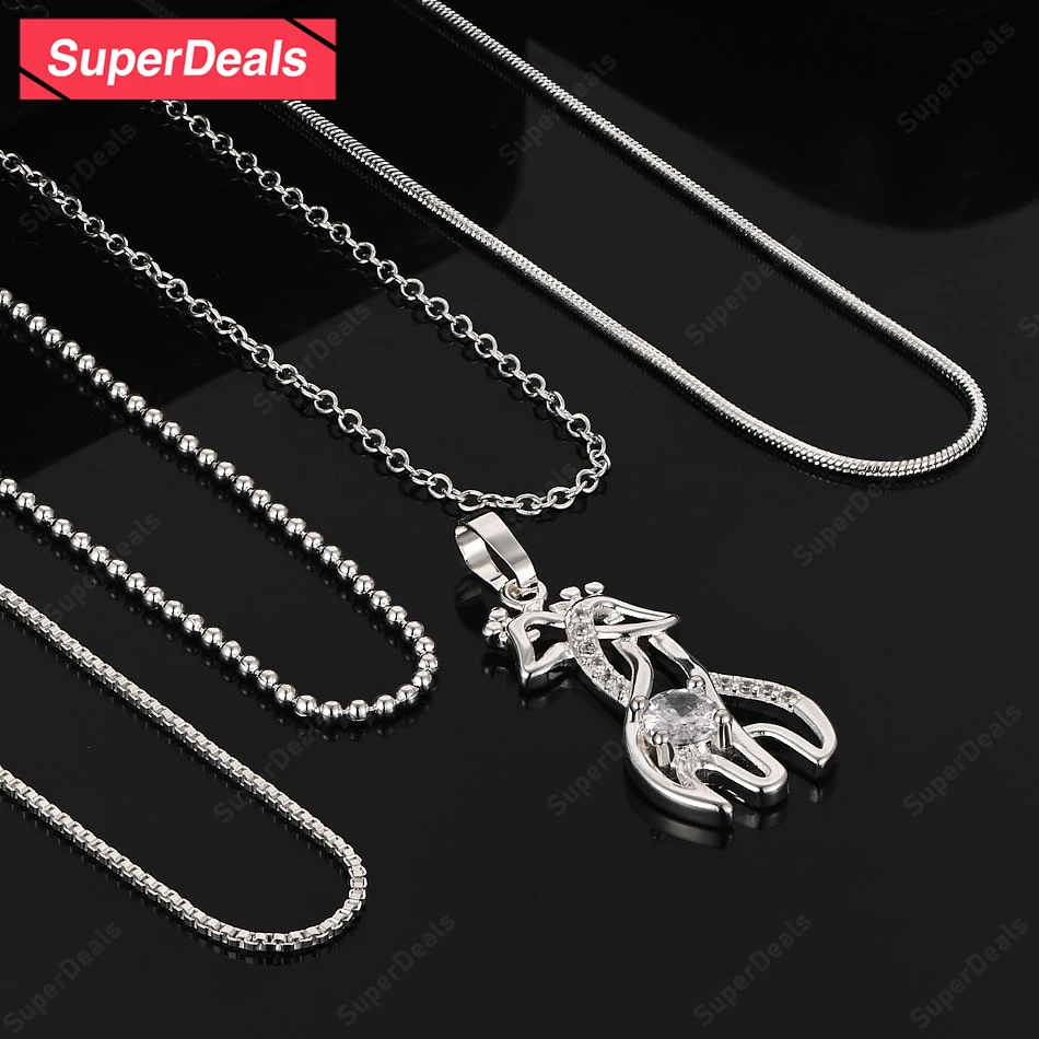 SuperDeals 925 Sterling Silver AAA Zircon Deer Pendant Necklace Beautiful Charm Engagement Jewelry Party Gift For Women
