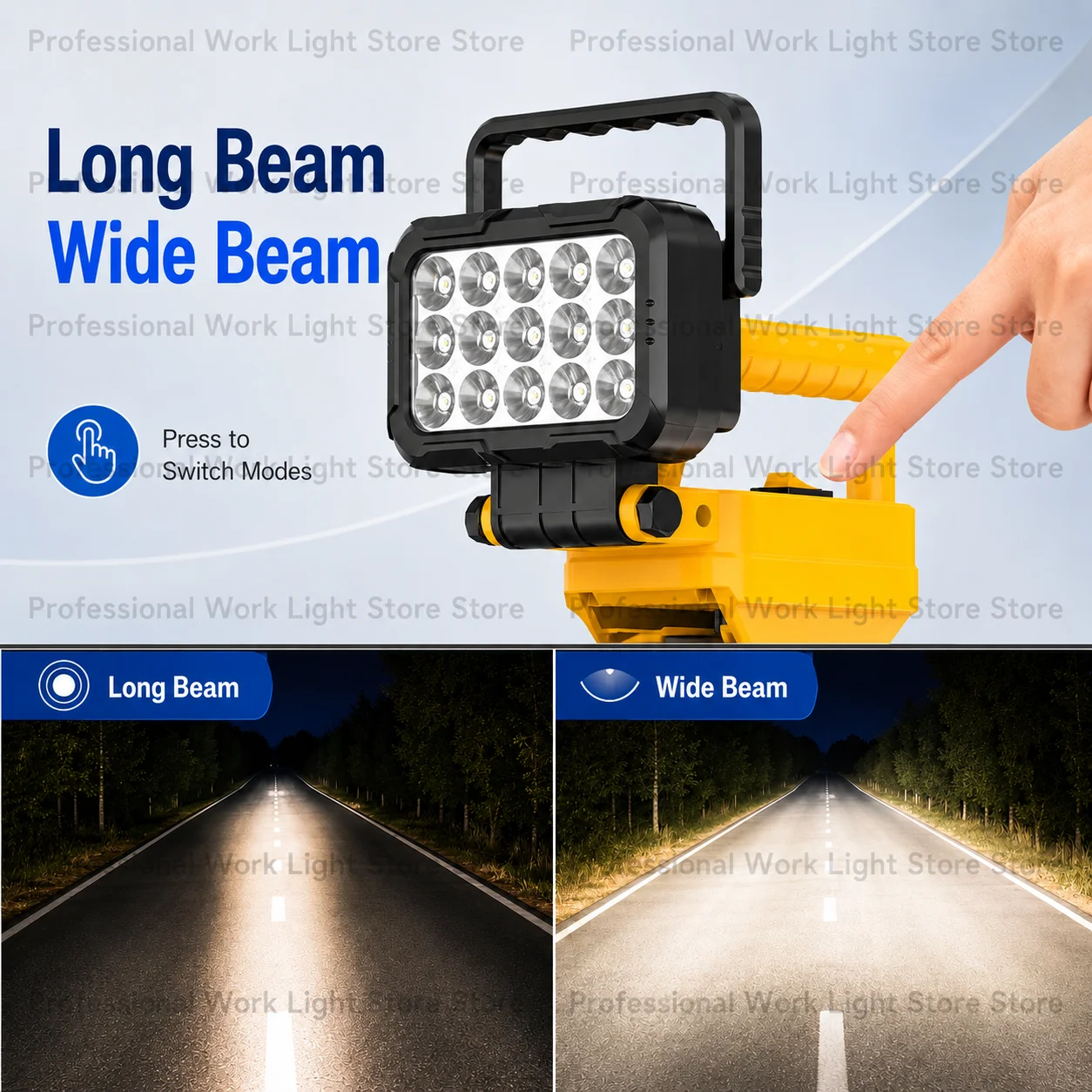 flashlight dewa-lt ,LED Work Light, 18V,dual-handle design, adjustable tilt angle, ideal for outdoor emergency lighting