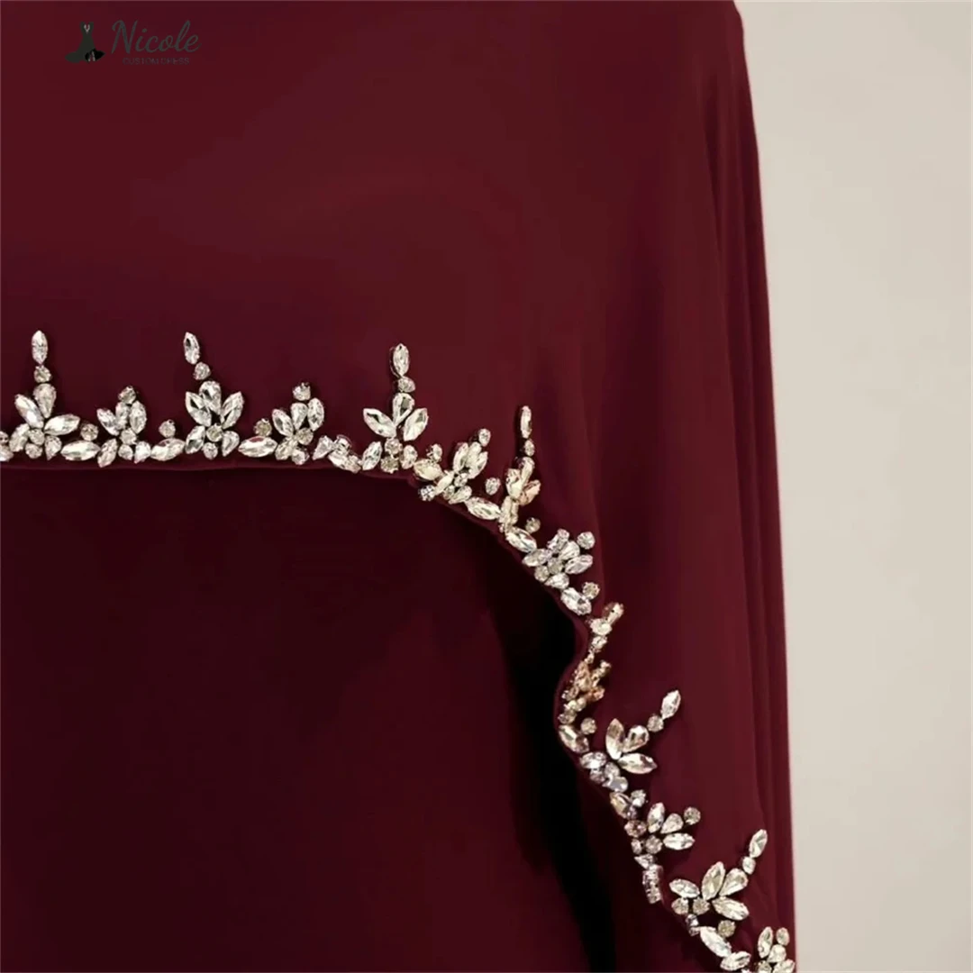 نيكول فساتين لحضور الحفلات الموسيقية 2025 فستان حفلة أنيق نسائي فاخر بياقة دائرية فستان حفلة خط حفل مطرز بالخرز مصنوع حسب الطلب #6