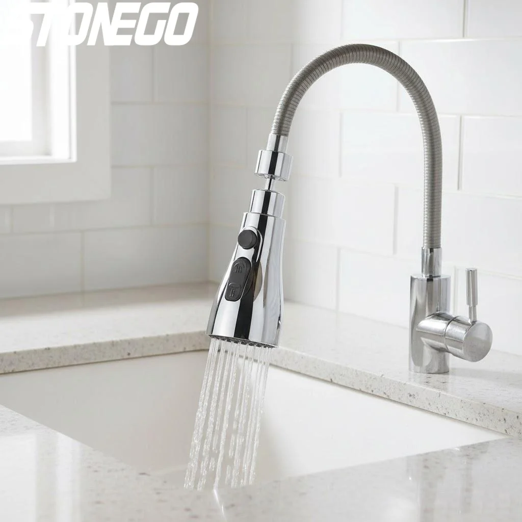 Pull Out Kitchen Faucet Nozzle 3 Functions Kitchen Tap Replacement Nozzle with 2 Styles for Home Improvement