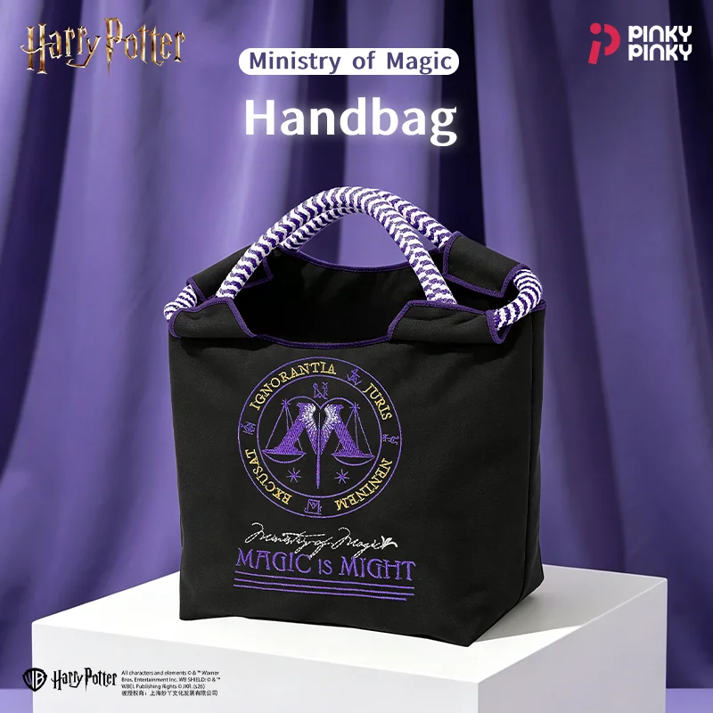 Pinky Harry Potter Handbag Crossbody Bag Mini Canvas Tote Bag for Daily Halloween Christmas Birthday Gift for Students Girls