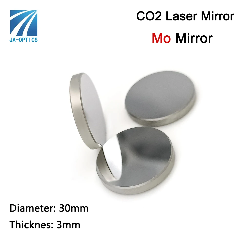 JA-OPICS Mo Reflector Mirror Dia. 30mm THK 3mm CO2 Laser Molybdenum Reflective Mirror for CO2 Laser Engraving Cutting Machine