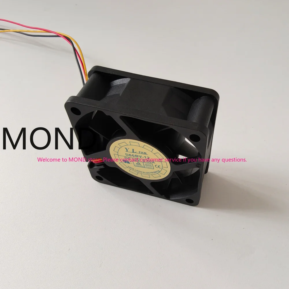 YaLn D60BV-12 High Air Frequency Converter Radiator CPU Power Supply Inverter Server Cooling Fan 6CM DC 12V 0.5A 6025