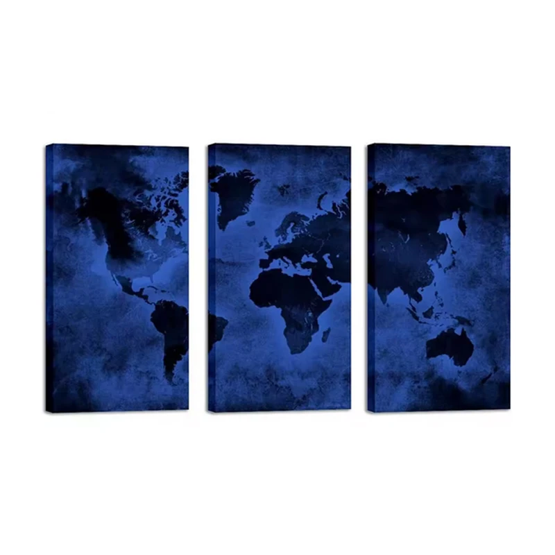 

3PCS World Map 5D Diy Diamond Painting Triptych Landscape Full Square Round Mosaic Embroidery Pictures Home Decoration