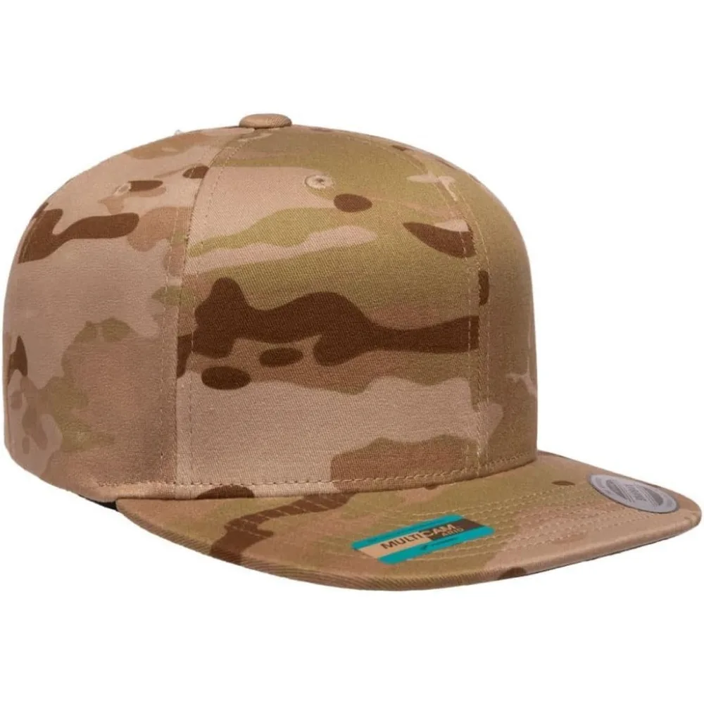 Premium Wool-Blend 6 Panel High Profile Flat Bill Snapback Cap - Bulk Packs Available for Classic Style