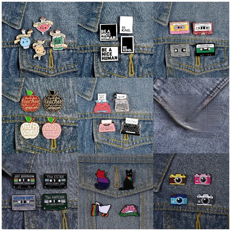 4 шт./набор, эмалированные значки для рюкзака