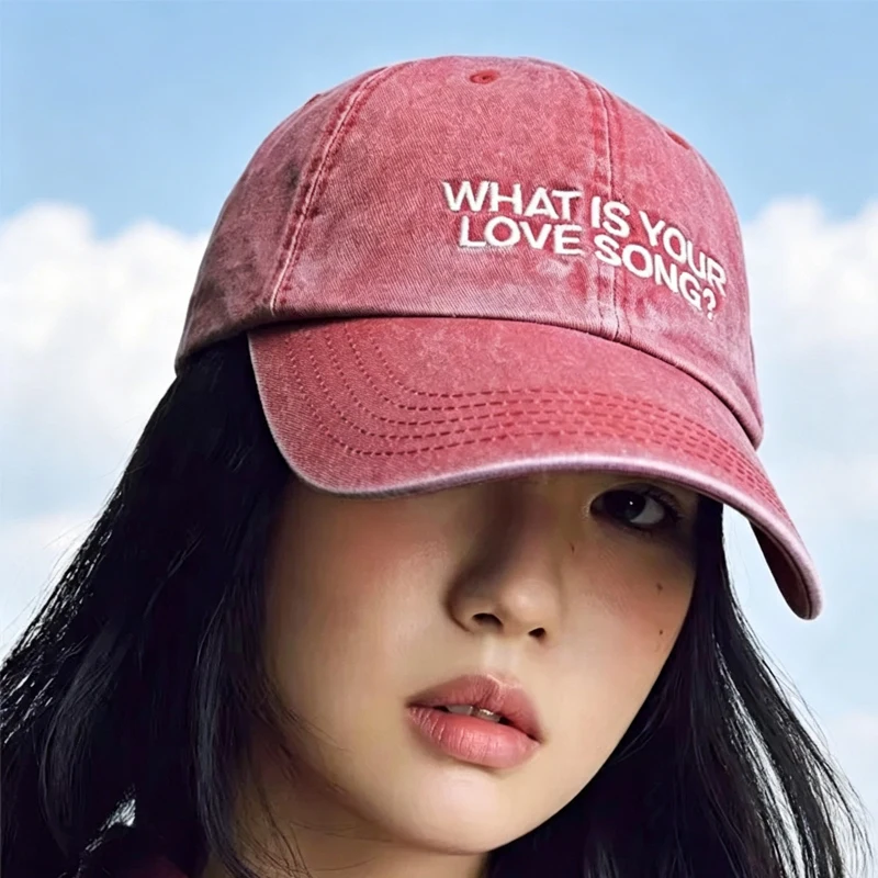 Kpop [What Is Your Love Song /*Same] Embroidery** Baseball Cap Tour Concert Visors Fashion Women Men Outdoor Baseball Caps
