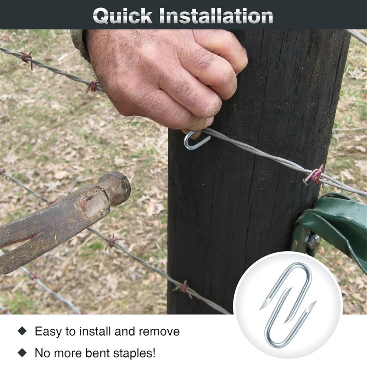 

2025+ 200 шт. проволочные скобы для ограждения, оцинкованные скобы для забора, U-образные гвозди, крепежные детали для забора, кабельные скобы для двора, U-образные гвозди