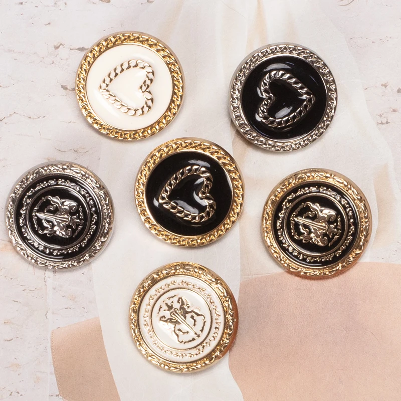 

Женский модный универсальный пиджак с металлическими пуговицами на воротнике, невидимые круглые металлические аксессуары для одежды