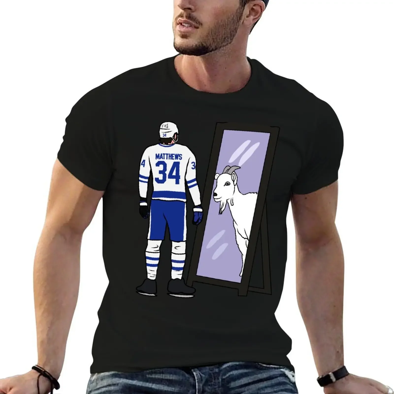 Auston Matthews Mirror GOAT Tri-blend T-Shirt korean fashion vintage clothes vintage t shirts cute clothes mens designer clothes