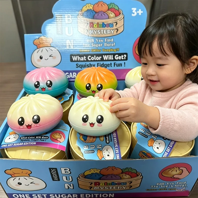 12pcs Dumpling Squishy Dumpling Mysteries Dumplings Fidget Decor Toy Desk Accessories Party Favors Gifts Soft Squishy Decoration