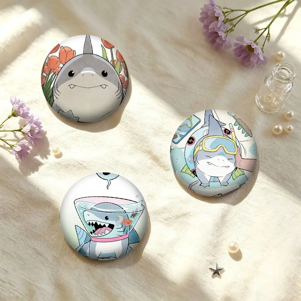 Cute Jeff the Land Shark 25mm 32mm 44mm 58mm 75mm Brooches Badges Pins for Accessories Gift