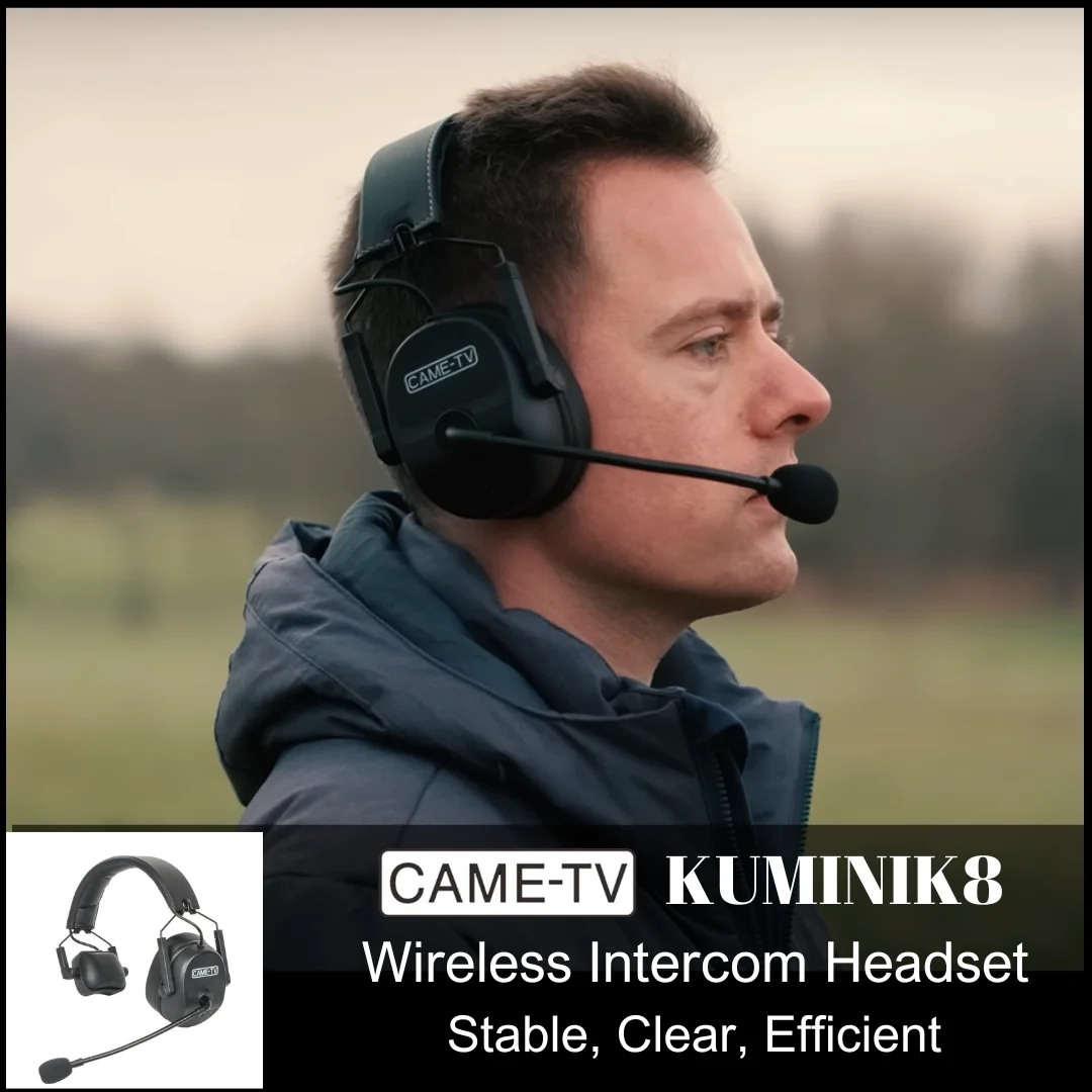 CAME-TV Kuminik8 1.9G Dual Ear Duplex Digital Wireless Headset Foldable 20 Pack Intercom  Wireless Transmission communicator