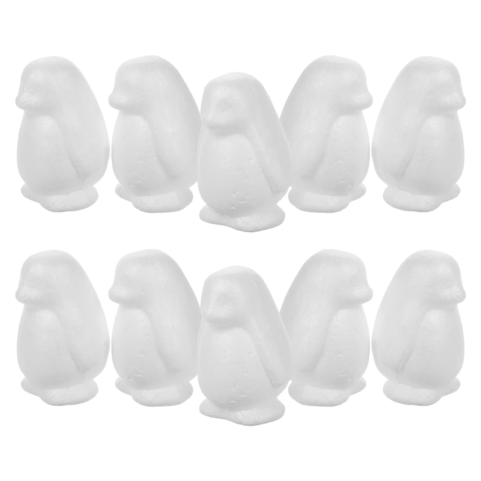 Kit de Artesanato com 10 Peças de Embriões de Animais de Espuma em Branco, Formato de Pinguim, para Pintura, Decoração, Desenvolvimento da Criatividade Infantil e Atividades em Sala de Aula
