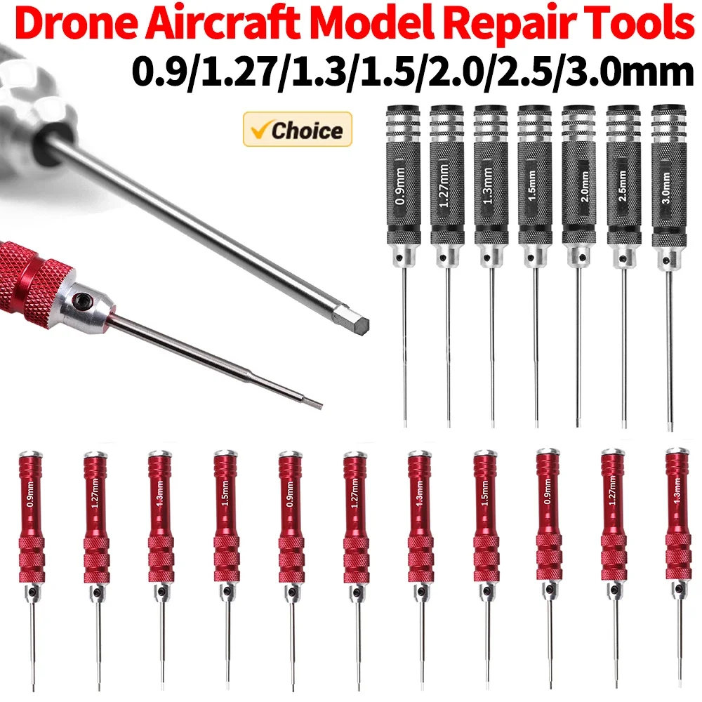 HSS Tools Hex Screw Driver Set Red Handle 0.9 1.27 1.3 1.5mm Screwdriver for Rc Helicopter Rc FPV Racing Drone Cars Boat