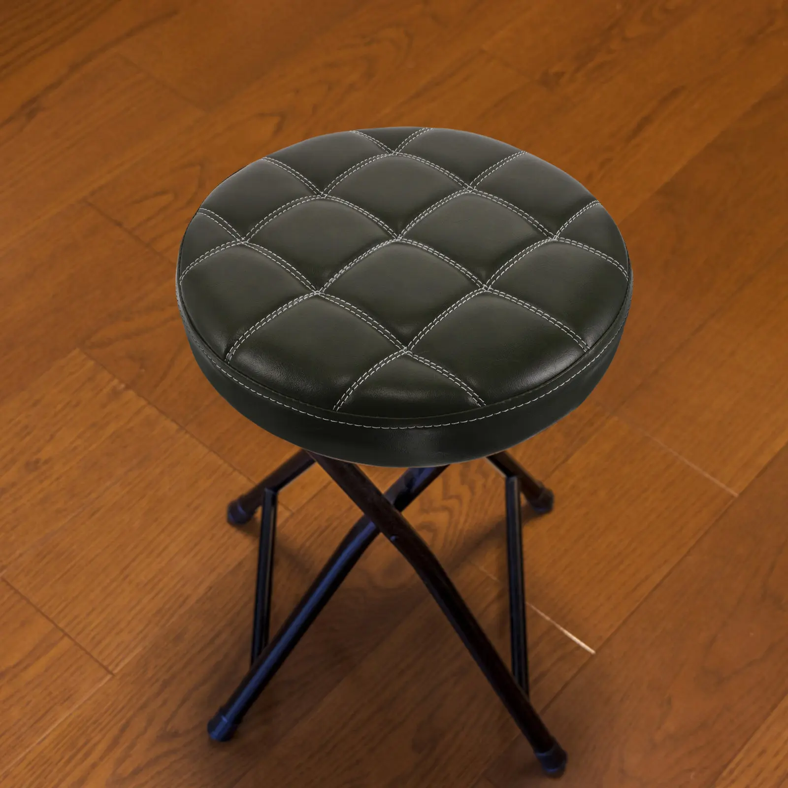 Round Bar Stool Cushion Comfortable PU Plaid Foam Chair Seat Pad Replacement for Home Office Kitchen Dining Restaurant