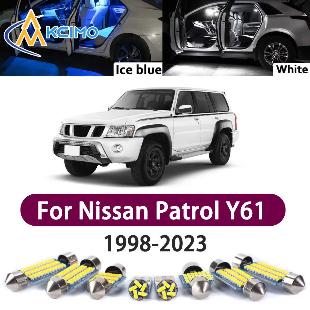 

High Lumen CANBUS Error Free LED Interior Light Kit For Nissan Patrol Y61 1998-2023 Door Trunk Reading Dome Lamp Bulbs Set