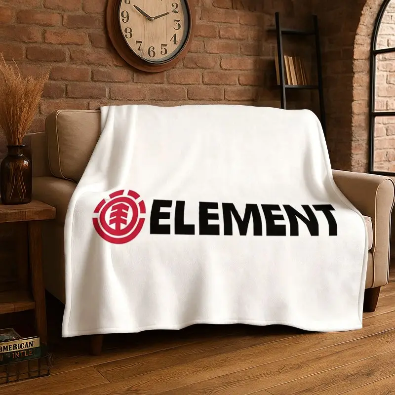HD Classic Boardsport Logo E-Element Skateboards Flannel Throw Blanket,Warm Cozy Blanket for Bed,Sofa,Couch,Bedroom,Living Room