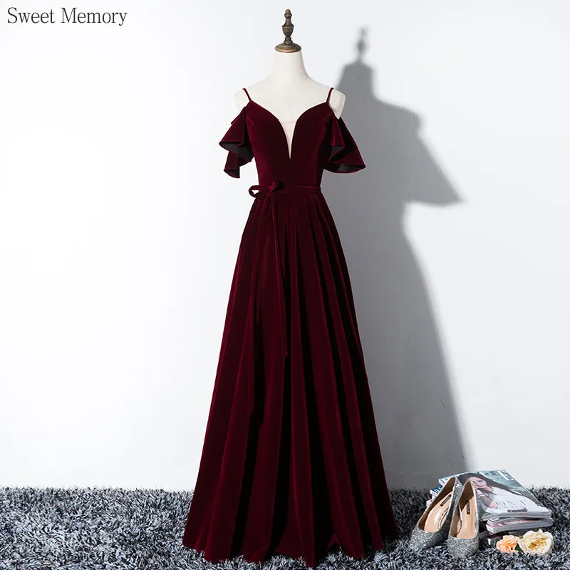 

A8145 Velour Evening Dress Bridal Gown For Elegant Women Sweet Memory Sexy Long Robe Floor Length Special Occasion Dresses