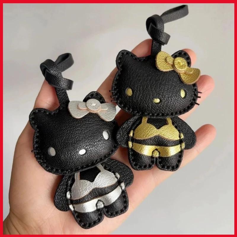 Niedlicher Kätzchen-Plüsch-Schlüsselanhänger, PP-Baumwolle gefüllt, schwarz, hochwertiges Cartoon-Tier-Rucksack-Anhänger, Geldbörsen-Anhänger, dekoratives Geschenk