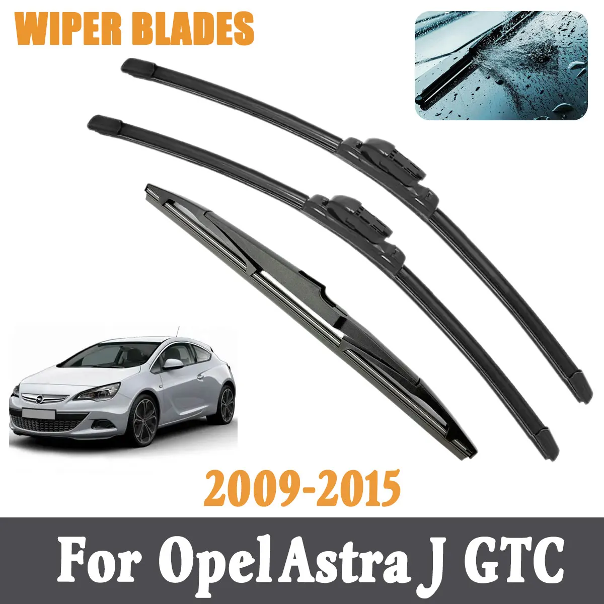 3 Stück Scheibenwischerblätter vorne und hinten für Opel Astra J GTC 	 2009-2015 Zubehör Fenster Windschutzscheibe Windschutzglas