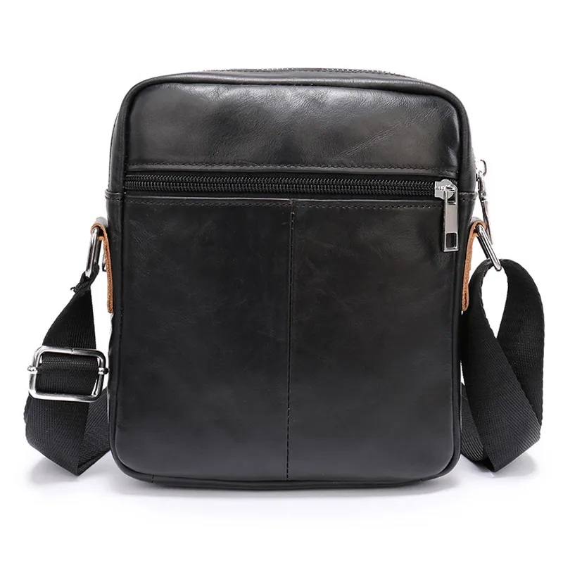 High Quality Men\'s Genuine Leather Briefcases Middle Size Male Leather Messenger Bags Black Men Shoulder Bag Cross body Bags sac