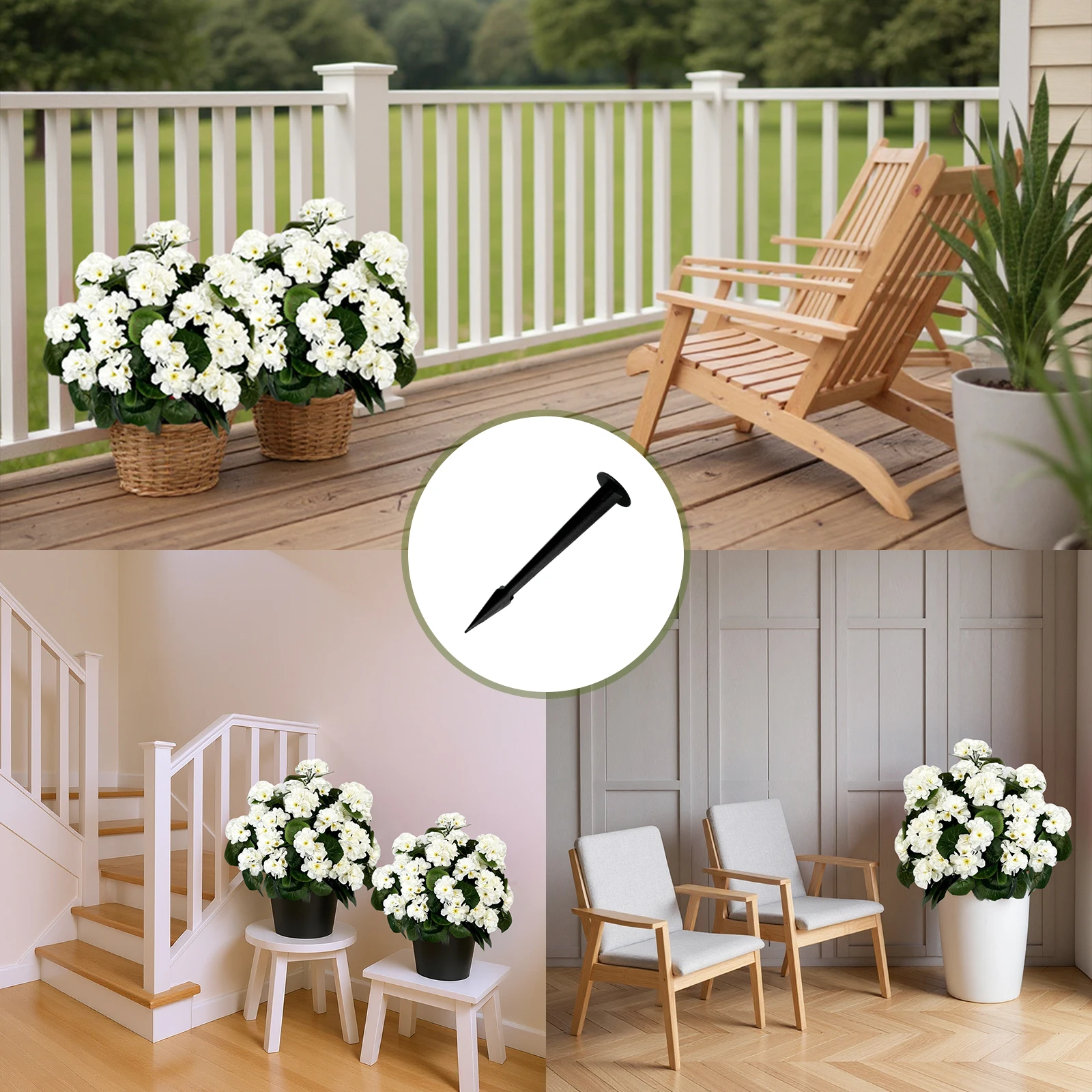 شجرة بيجونيا توبياري الاصطناعية، عبوة من قطعتين شجيرات وهمية نابضة بالحياة مقاس 23 بوصة نبات شجيرات مزيفة مع حصة زراعة، كرة صناعية Tr #2