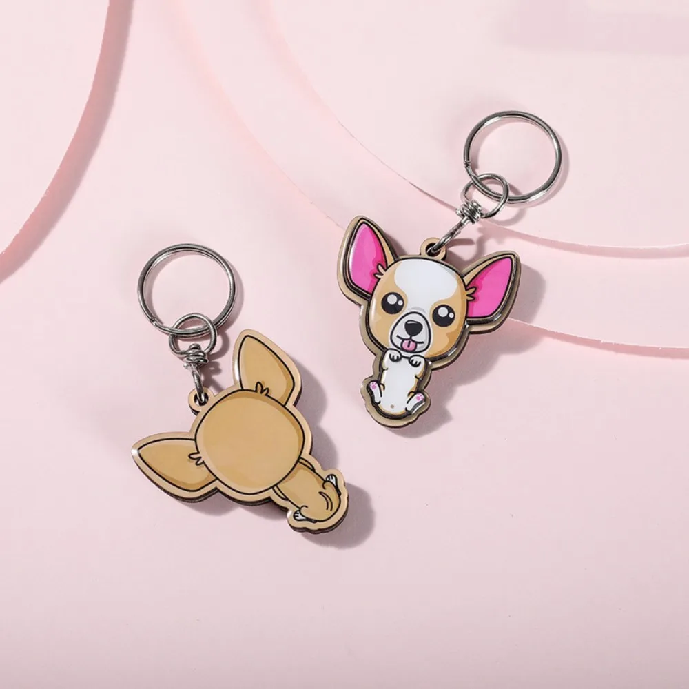 Cartoon Cartoon Animals Key Chain Schnauzer Chihuahua Pet Pendant Key Ring Ornament Pendant Shiba Inu Keychain Pendant Girls