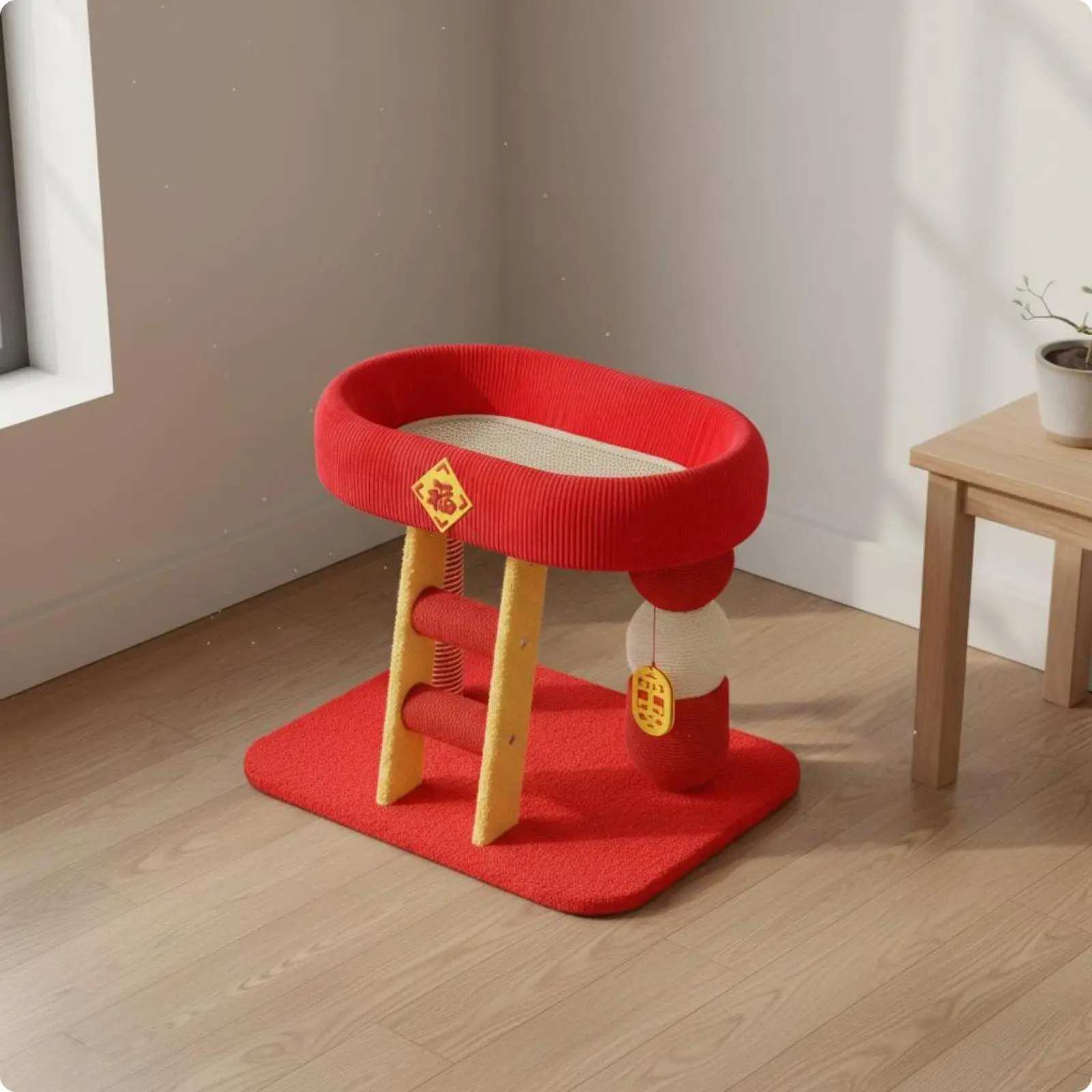 Cat Climbing Structure with Folding Ladder Pets Step Cat Outlet Wall Ladder for Cats for Playful Kittens