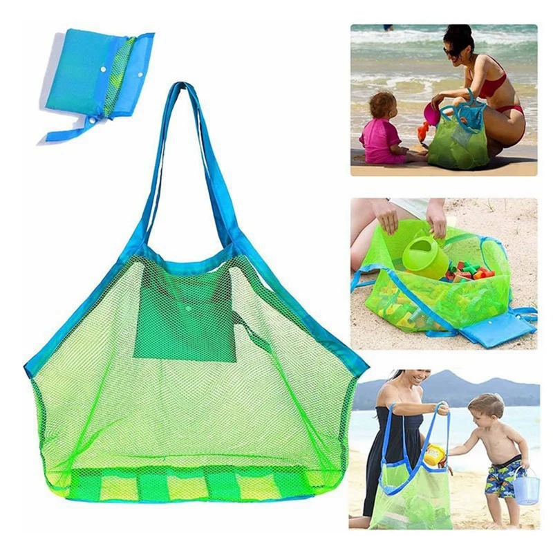 Children Sand Away Protable Mesh Bag Kids Toys Storage Bags Swimming Large Beach Bag for Towels Women Cosmetic Makeup Bag