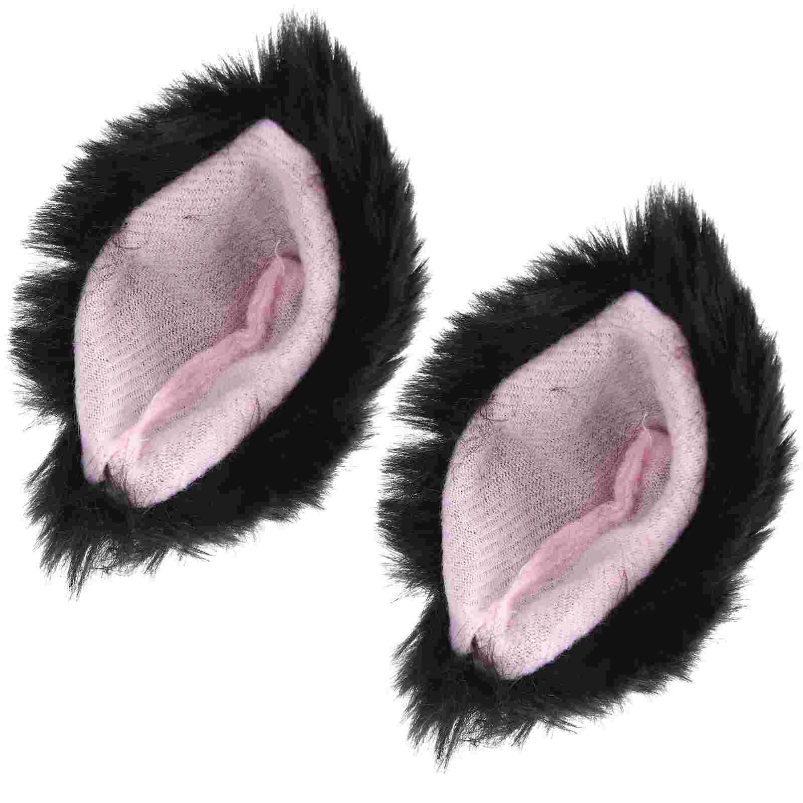 

Beanie Helmets for Motorcycles Cat Ears Ornaments Black Plush Fashionable Animal