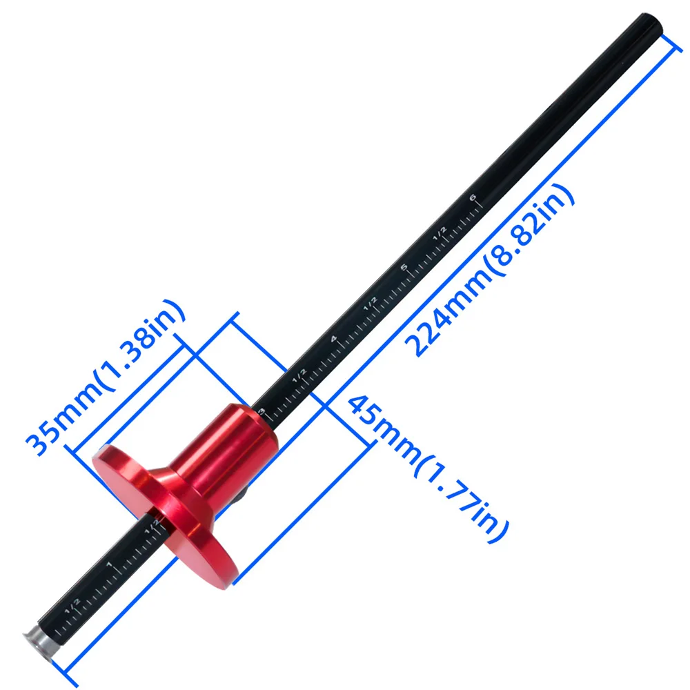 Wheel Marking Gauge Woodworking Scriber Dual Inch and MM Scale Parallel Line Drawing Mortise Measuring Tool
