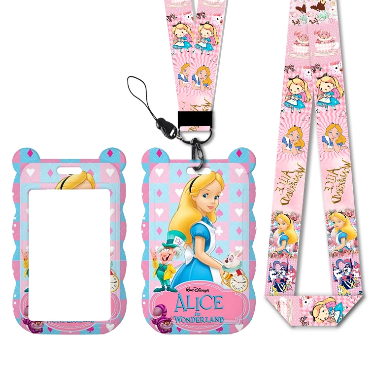 

Alice's Adventures In Wonderland Lanyards Id Badge Holder Strap Work Card Bus Access Card Holder Keychains Accessories
