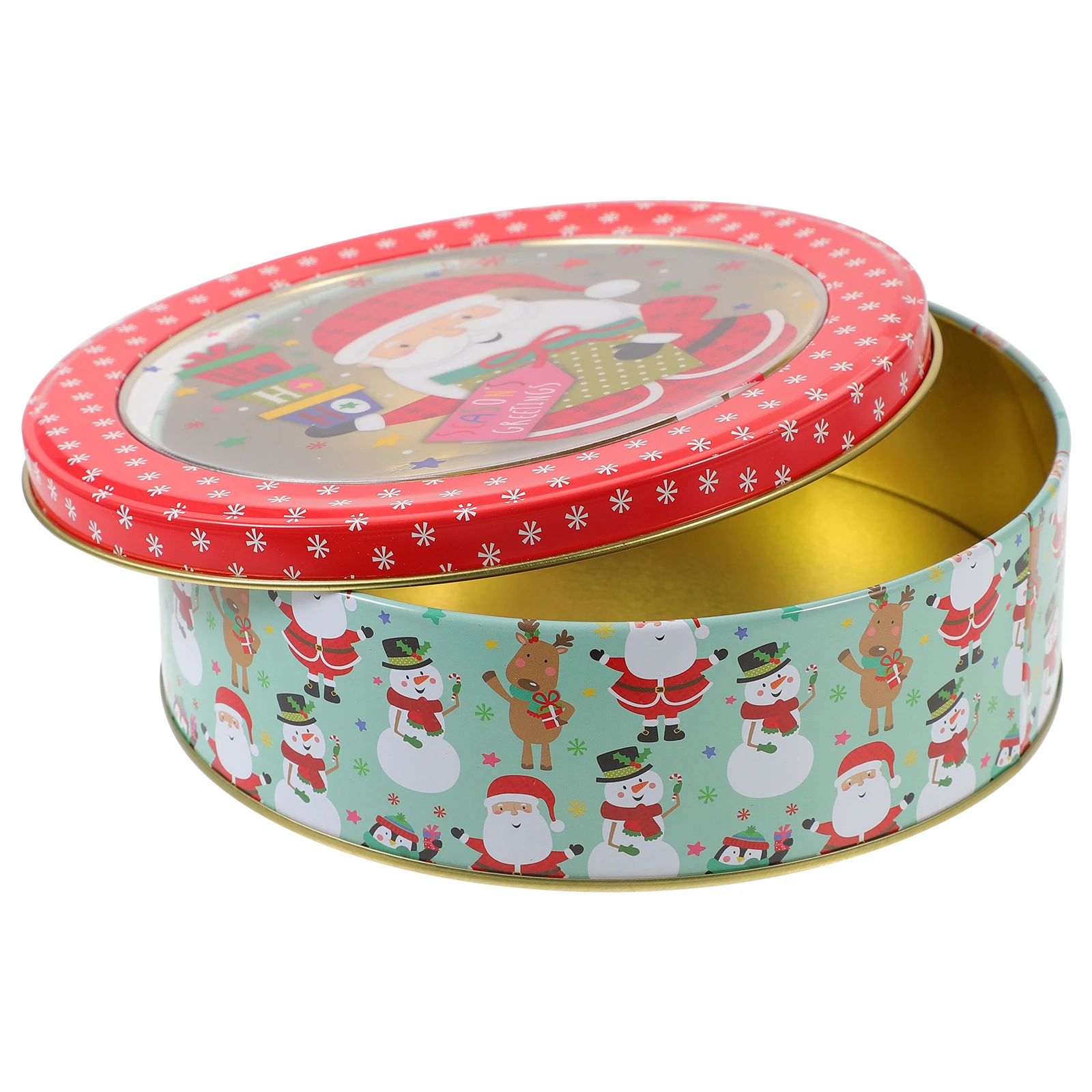 

Christmas Tinplate Cookie Tin Small Candy Biscuit Storage Box Xmas Party Favor Candy Holder Box Christmas Cookie Tin