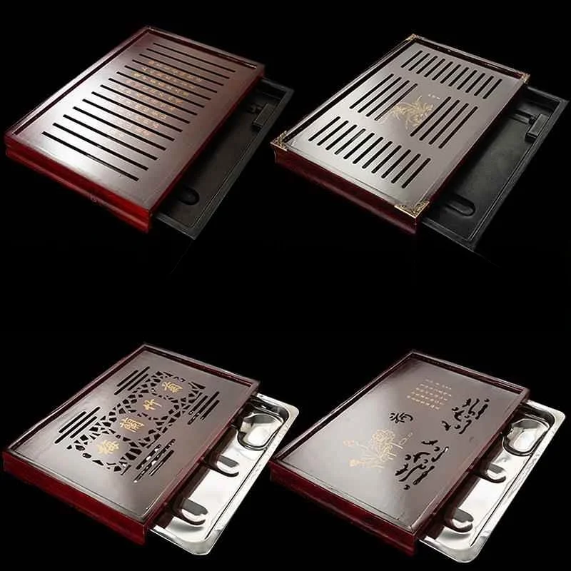 

Современный минималистичный маленький прямоугольный деревянный поднос для чая, простой, для домашнего использования, для чайной церемонии Гунфу, набор для чаепития, столовые приборы Xuan Zhuo Jing