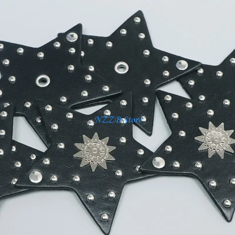 T21F Star Grommet Belt Belt Star Sughed Stail for Systlish Cowgirl Scheds فريدة من نوعها