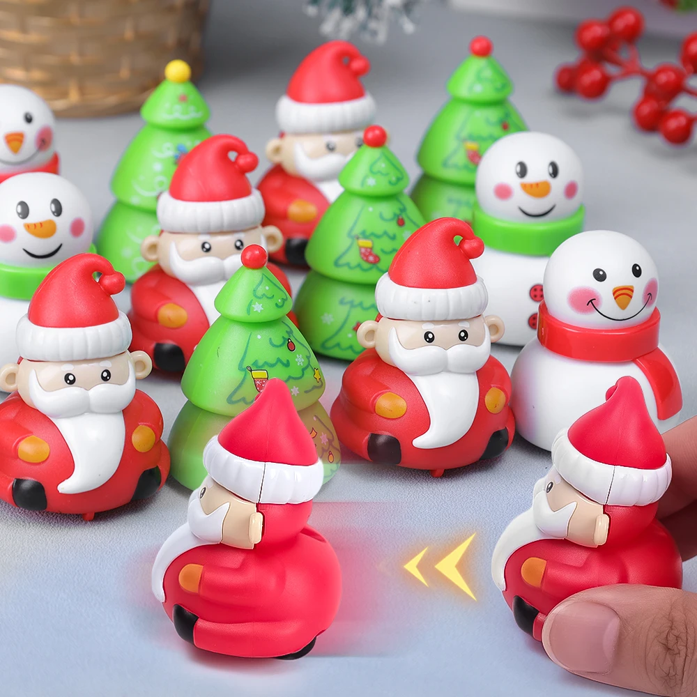 

1/2pcs Children's Christmas Mini Inertia Pull-back Toys Cartoon Snowman Santa Claus Car Model Toys Interactive Game Props Gift