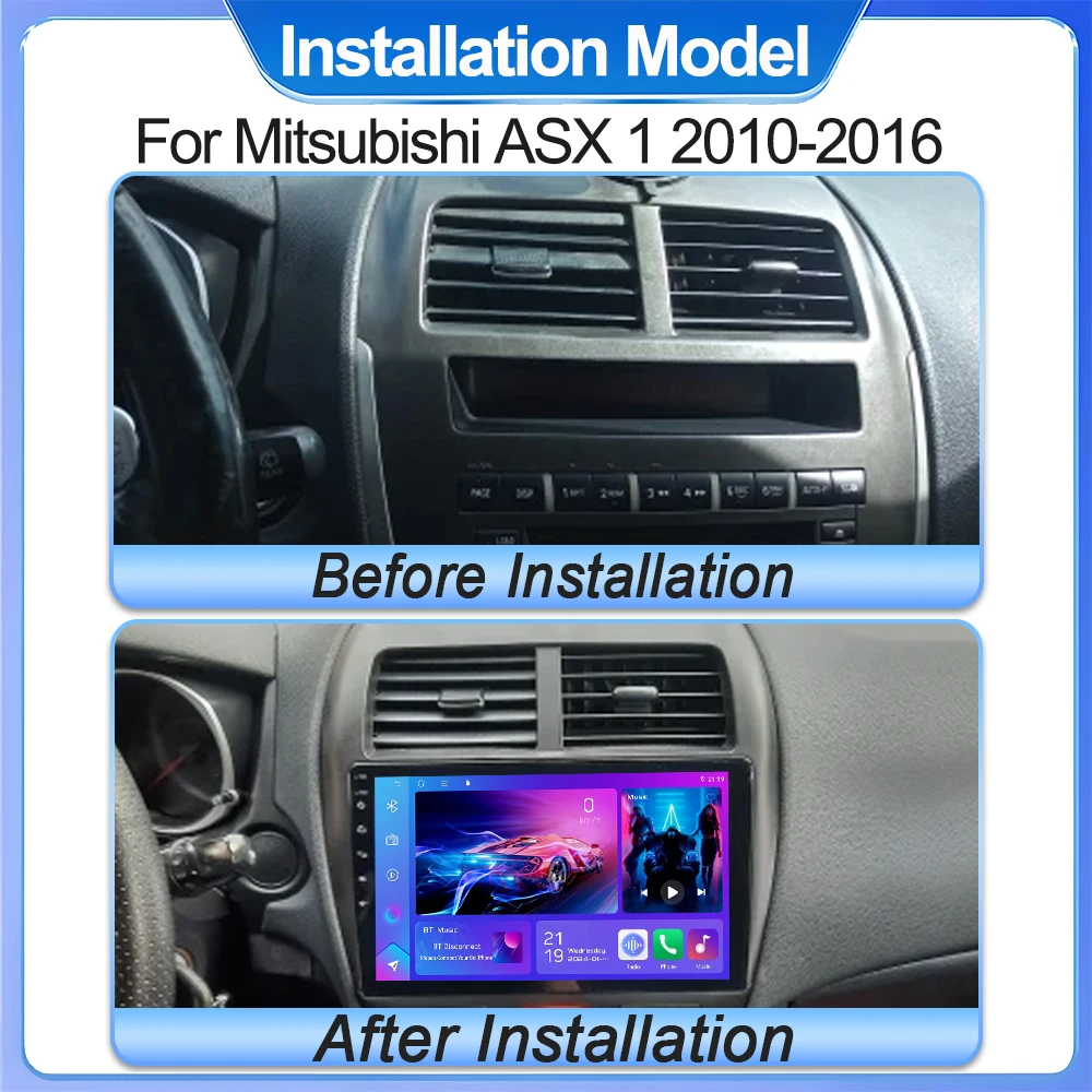 Android 15 Car Radio For Mitsubishi ASX 1 2010 - 2016 2K QLED Multimedia Video Player GPS Stereo CarPlay NO 2DIN 4G Head Unit