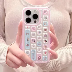 Creative Keyboard Case Compatible for IPhone 15 16 14 13 11 12 Pro Max 16 15 13 12 Pro Cute Penguin Eggplant Bear Puppy Cover