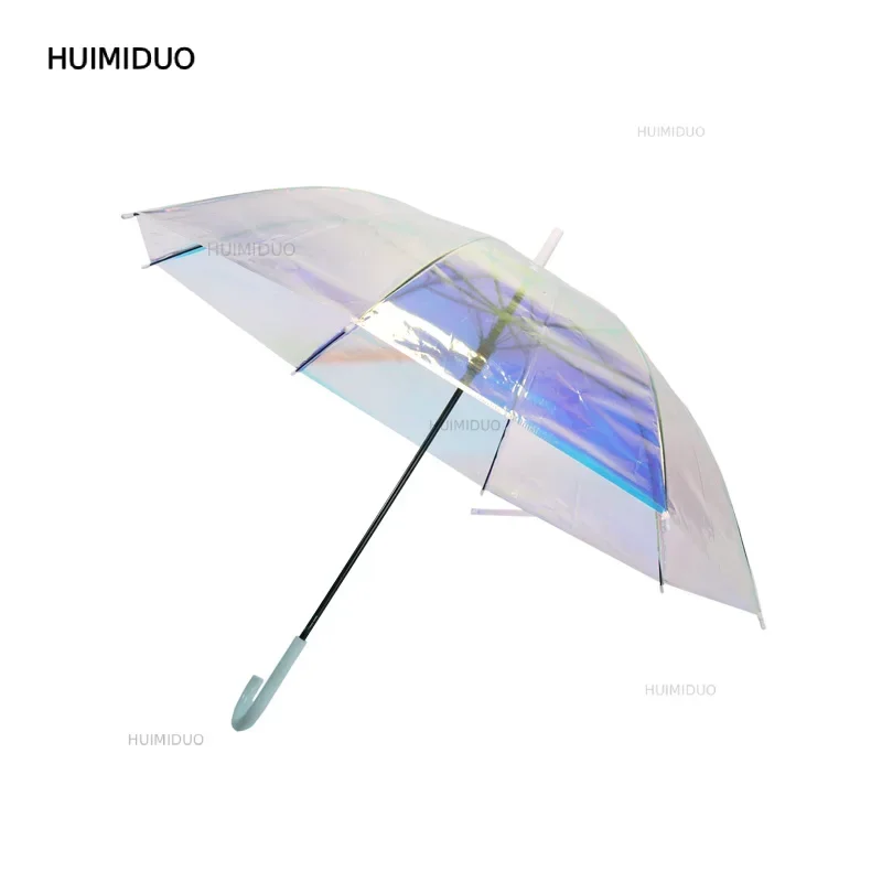 Creative Color Changing Umbrella Transparent PVC Long Handle Umbrella Windproof Colorful Girls Umbrellas Guarda Chuva Gift SY323