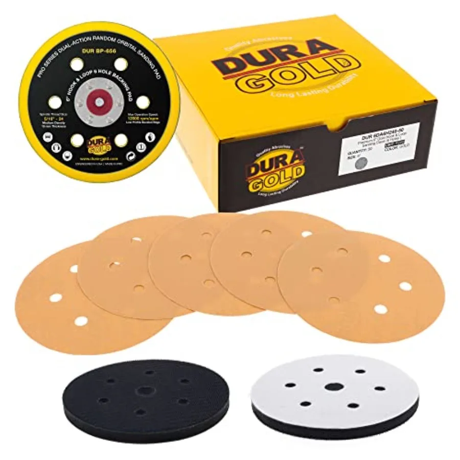 

6" Sanding Discs - 240 Grit Hook and Loop DA Backing Plate and Soft Density Interface Pad