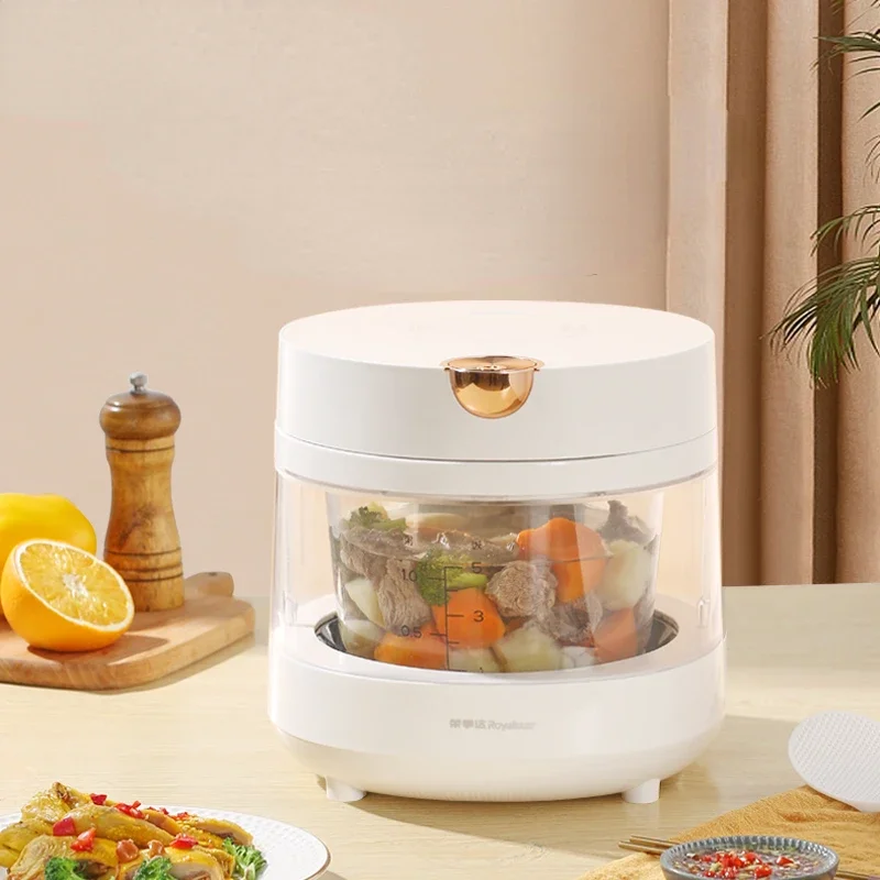 Rice Cooker Household Glass Transparent Inner Tank Steaming Rice Cooker 2-3 People Small Uncoated Rice Cooker 3L