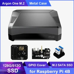 Raspberry Pi 4 Argon One M.2 Aluminum Case with SSD SATA M2 Expansion Slot GPIO Cover Cooling Fan for Raspberry Pi 4 Model B