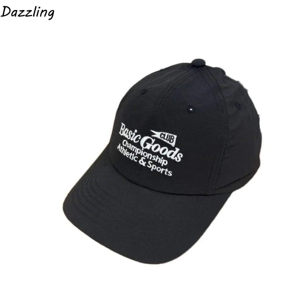 

Letter Embroidery Quick-Drying Baseball Cap Korean Style Soft Top Sun Protection Hat Solid Color Peaked Cap Peaked Cap Outdoor