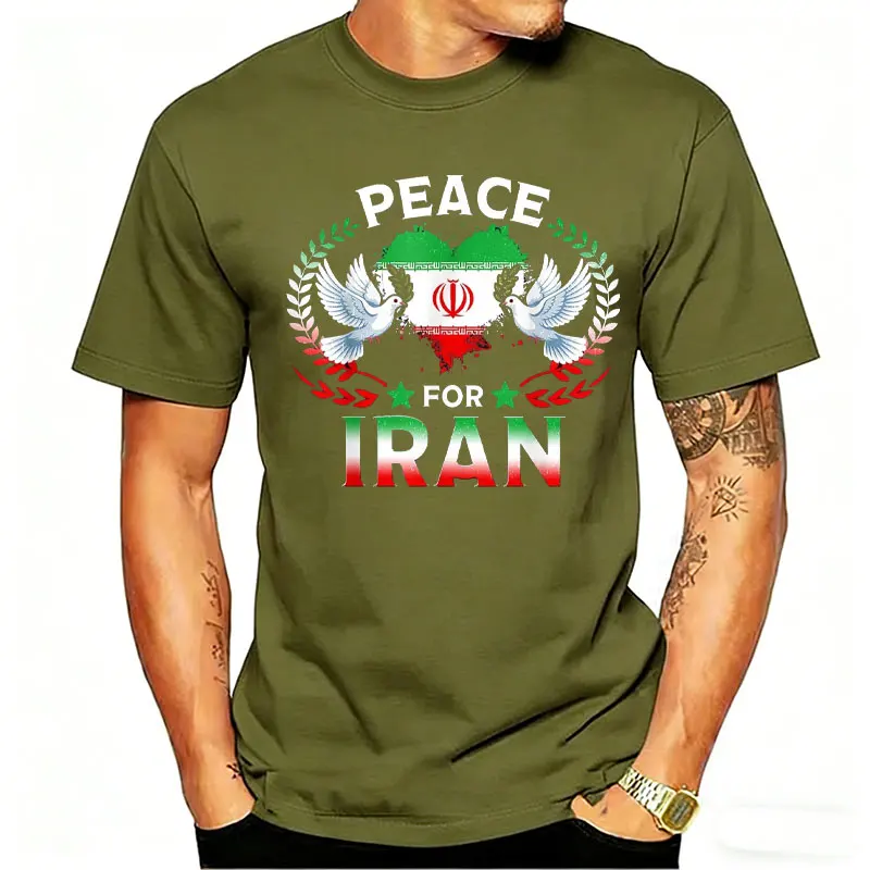 Peace for Iran Dove Olive No War with Iran T-Shirt  Unisex  Olive Green Graphic Tee Activists & Human Rights Supporters