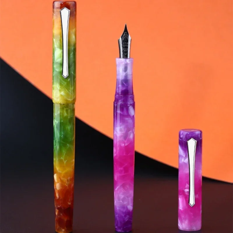 New PENBBS 487 Fountain Pen Magnetic Piston Resin Fine Nib 0.5mm Office Fashion Writing Gift Set for Office Supplies Stationery