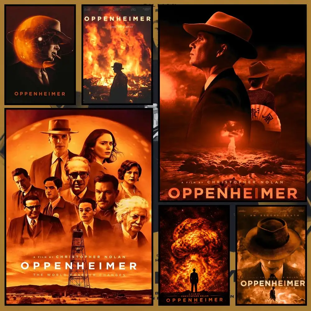 Movie O-Oppenheimer Poster Waterproof PVC Wall Poster, Peel-and-Stick HD Art for Living Room, Bedroom and Shop