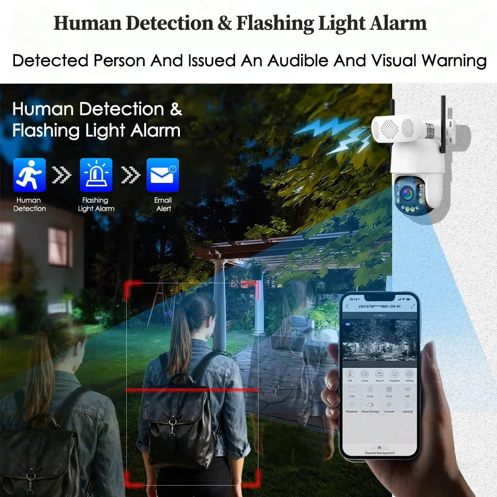 ICsee App 5MP سمّاعات بلوتوث واي فاي PTZ 50X كاميرا زووم مقاوم للماء في الهواء الطلق اللاسلكية Cctv الأمن اللون للرؤية الليلية كاميرا IP #5