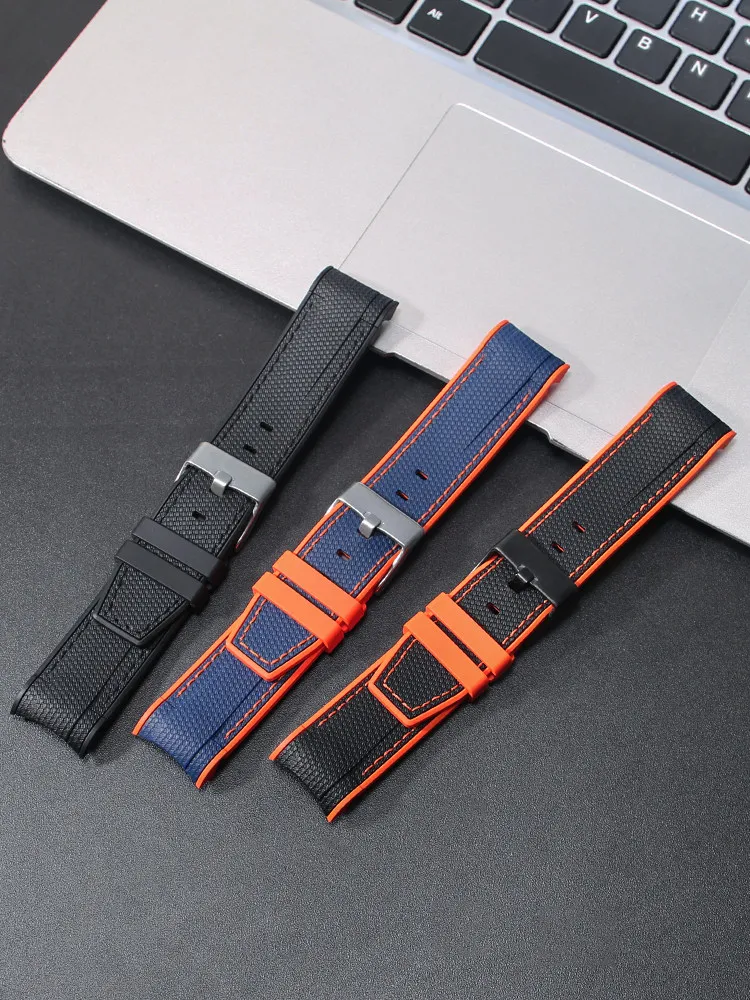 Arc Silicone Watch Strap 23mm Suitable for Tudor Tuobiwan Small Copper Shield Bronze M79250BA/BM Rubber